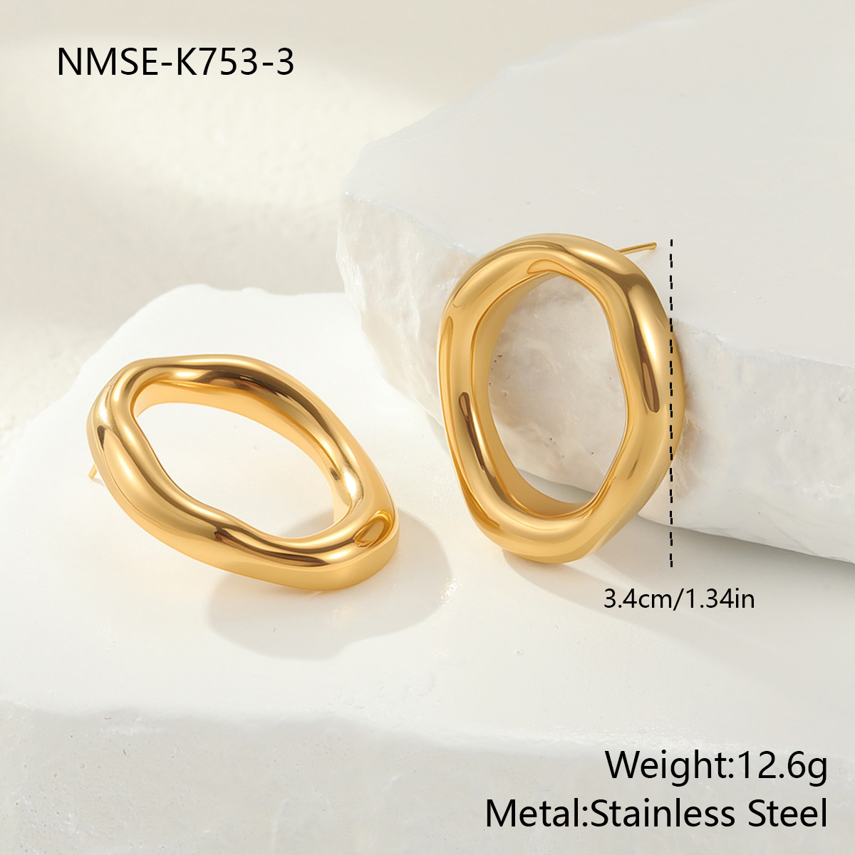 Cross-border European and American style personalized geometric hollow stainless steel necklace, bracelet, earring jewelry set, versatile ring wholesale - Image 11