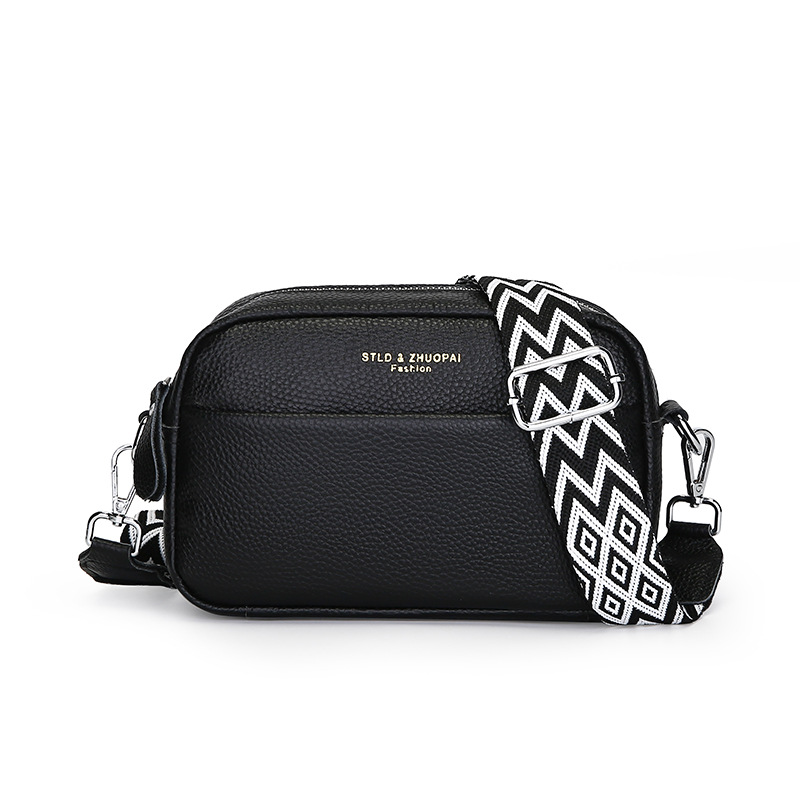 Cross-border genuine leather women's bags wholesale 2023 new trendy fashion simple one-shoulder crossbody bag first layer cowhide small square bag - Image 12