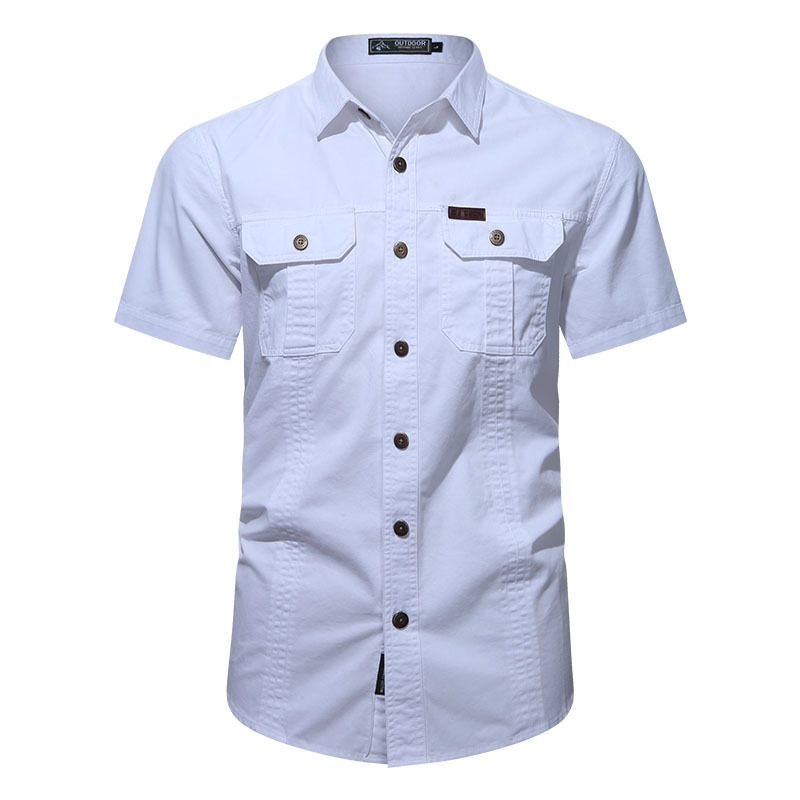 2024 Spring and Autumn New Shirt Men's Long Sleeve Cotton Casual Solid Color Shirt Middle-aged and Young Worker Slim Jacket - Image 37