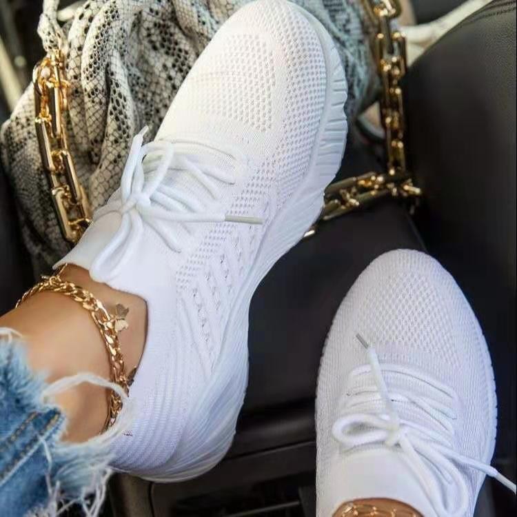 Manufacturers in stock foreign trade large size lace-up sneakers women 2021 new independent station mesh thick-soled casual daddy shoes - Image 8