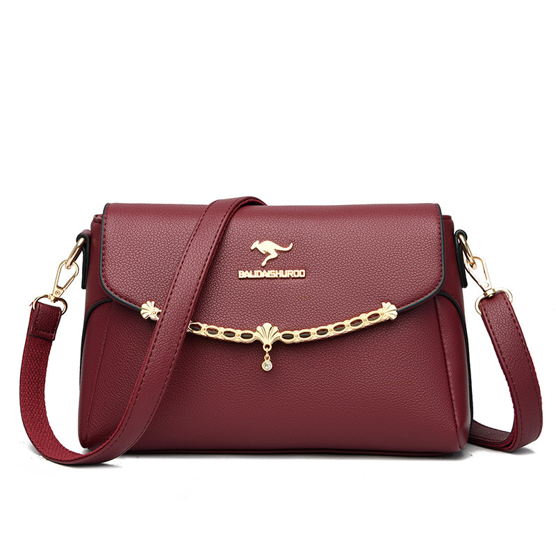 Women's bag new fashion all-match soft leather middle-aged mother shoulder bag large capacity small square bag women's shoulder bag trendy - Image 8