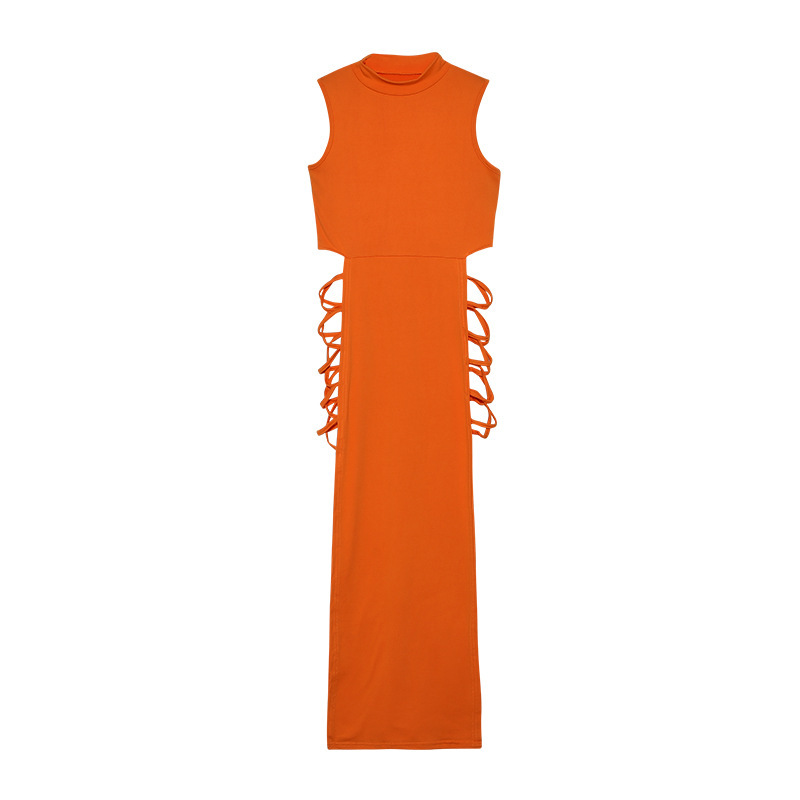 Amazon hot style Europe and the United States 2023 summer new sexy vest strap skirt sexy high slit strap skirt women - Image 3