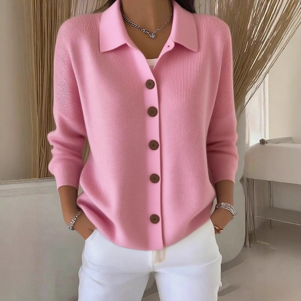 2026 European and American cross-border knitted cardigan button women's sweater coat autumn and winter new solid color casual fashion women's clothing