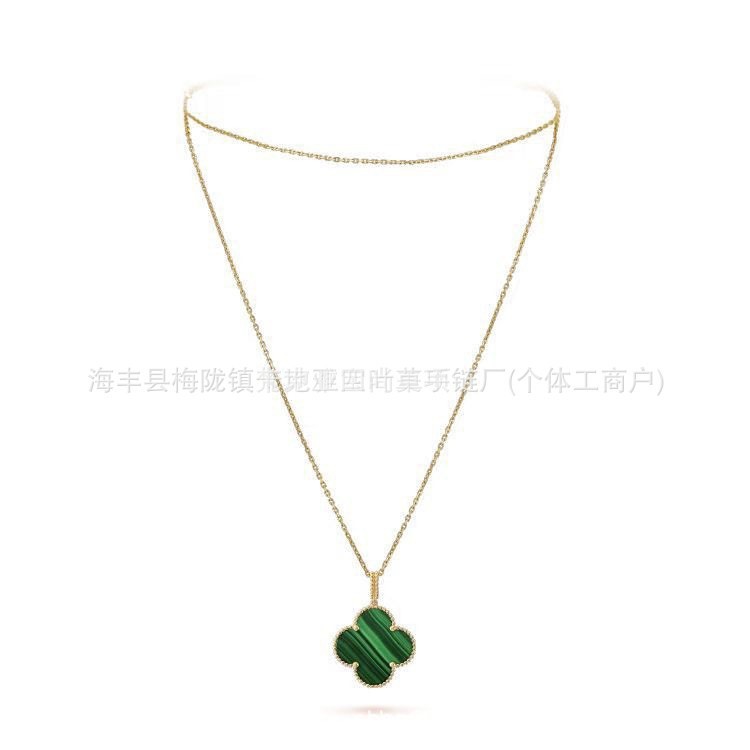 Vanke high-end four-leaf clover necklace for women, thickly plated with 18k rose gold and red agate, CNC engraving craftsmanship. - Image 11