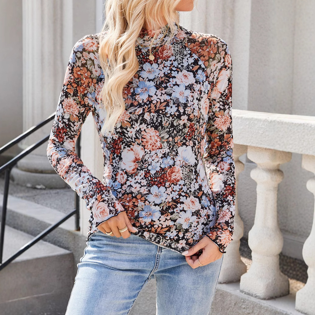 Women's Lace-Panel Turtleneck Top - Image 4