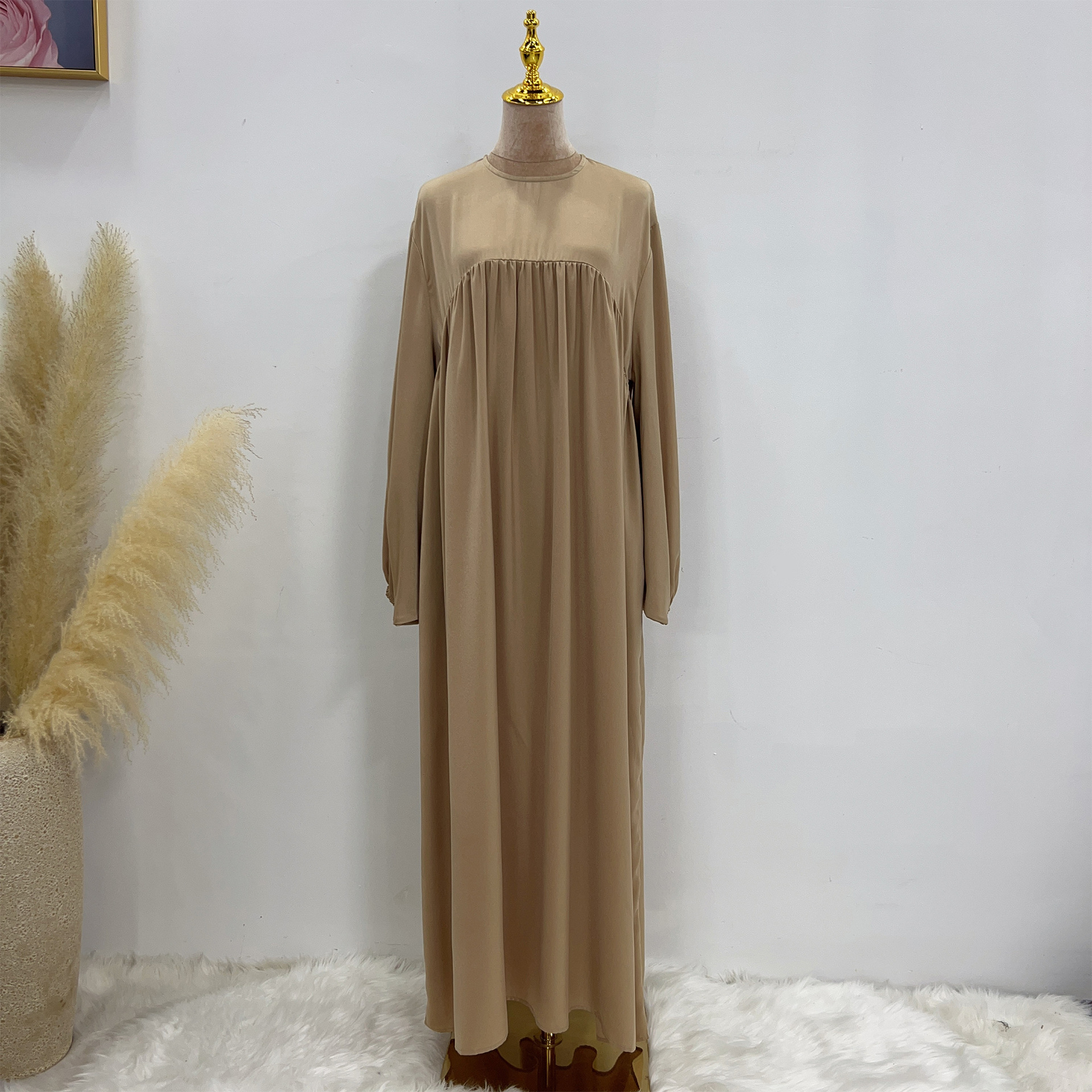 2023 Loriya AliExpress Amazon Swing Solid Color Loose Comfortable Robe Dress LR592 - Image 10