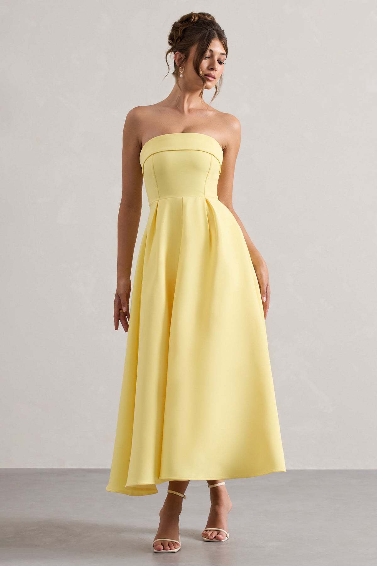 2025 European and American style elegant strapless dress, slim fit, foreign trade bandage-style cross-border high-end solid color long dress - Image 9