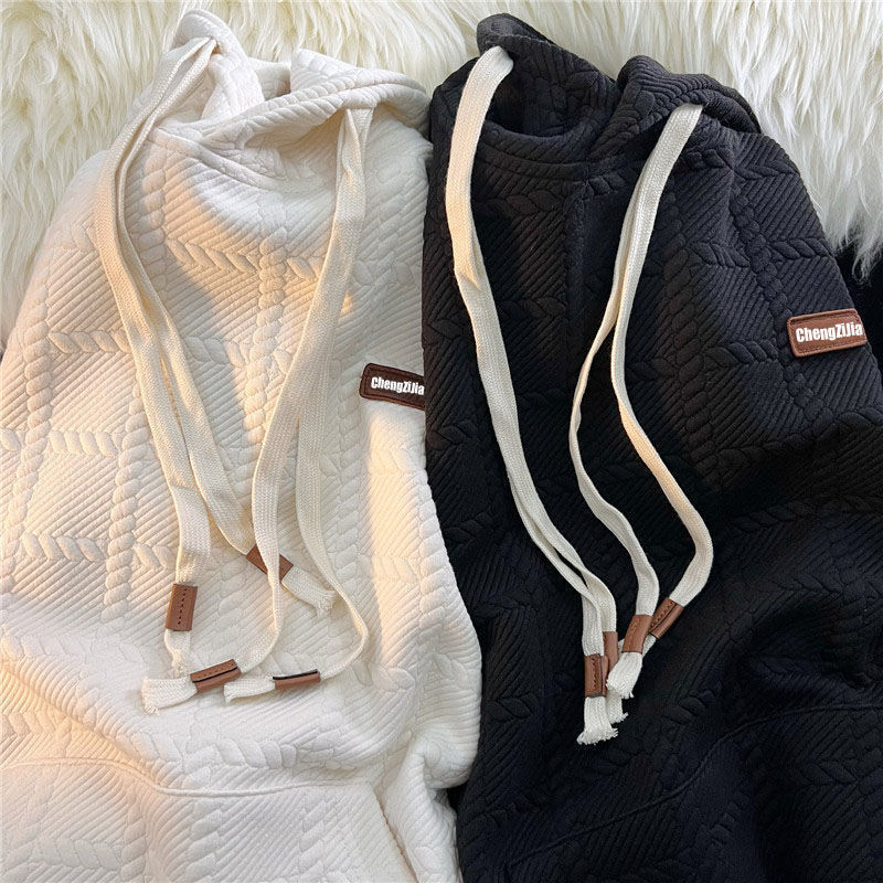 Milky niche high-end hooded sweatshirt for women in early spring and autumn couples loose lazy style oversize thin jacket - Image 3