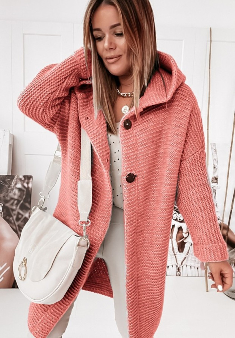 2025 New Style Hooded Knit Cardigan, Elegant and Commuting Style, Loose Fit, Plus Size, Cross-border Sweater - Image 23
