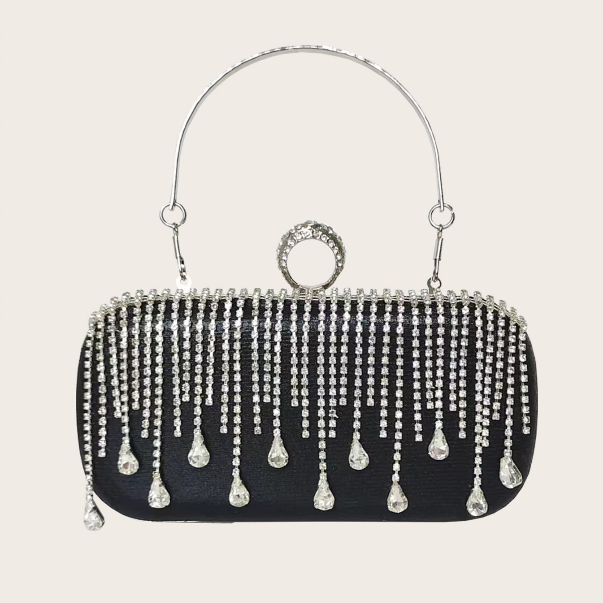 2024 New Tassel Evening Bag European and American Fashion Diamond Clutch Bag Celebrity Wedding Party Handbag Chain Bag