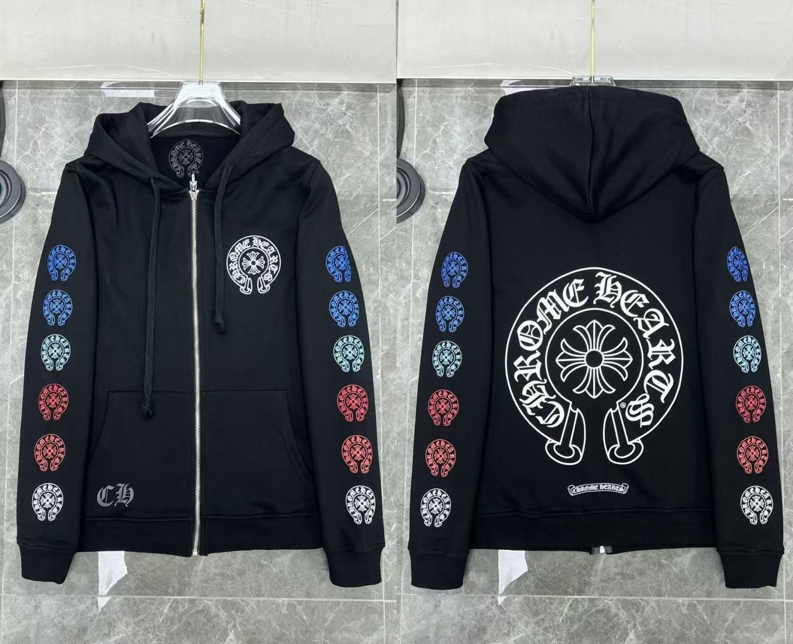 2026 New Cross-Border CH Hoodie Cross Horseshoe Couple Zipper Hooded Sweatshirt Jacket Trendy Brand 30/1 - Image 40