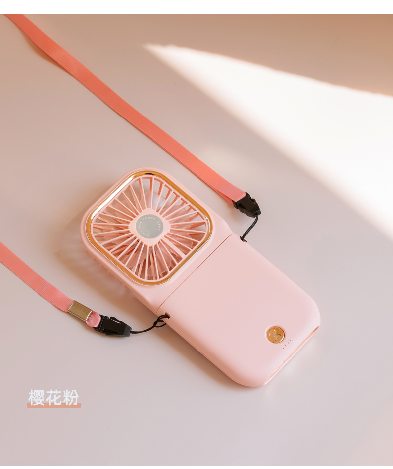 New USB ultra-thin private model folding hanging neck fan handheld charging treasure desktop bracket mute mini fan - Image 14