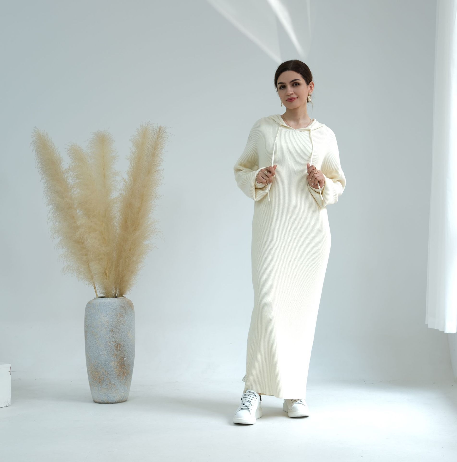 Loriya2023 AliExpress Dubai Middle East Autumn and Winter thickened knitted loose sweater dress LR668 - Image 7
