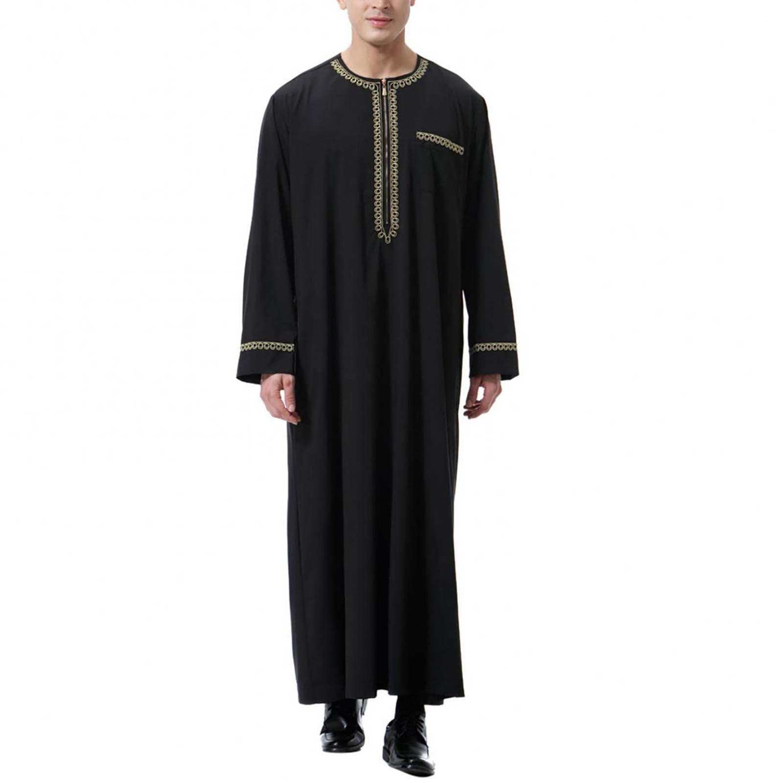 2023 new Muslim Middle East Arab robe men's round neck hot selling clothing - Image 2