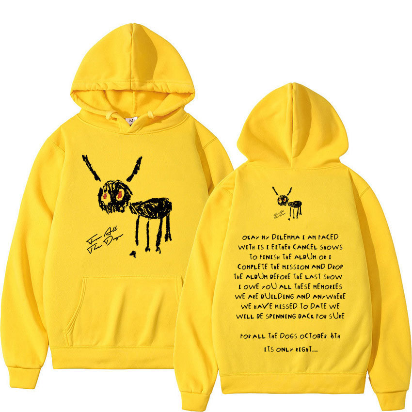 2024 New Rapper Drake for All The Dogs Letter Hoodie Men's Hi - Image 7