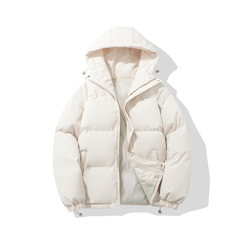 2025 new solid color hooded cotton coat for men and women winter couple Korean loose warm cotton coat casual bread cotton coat - Image 6
