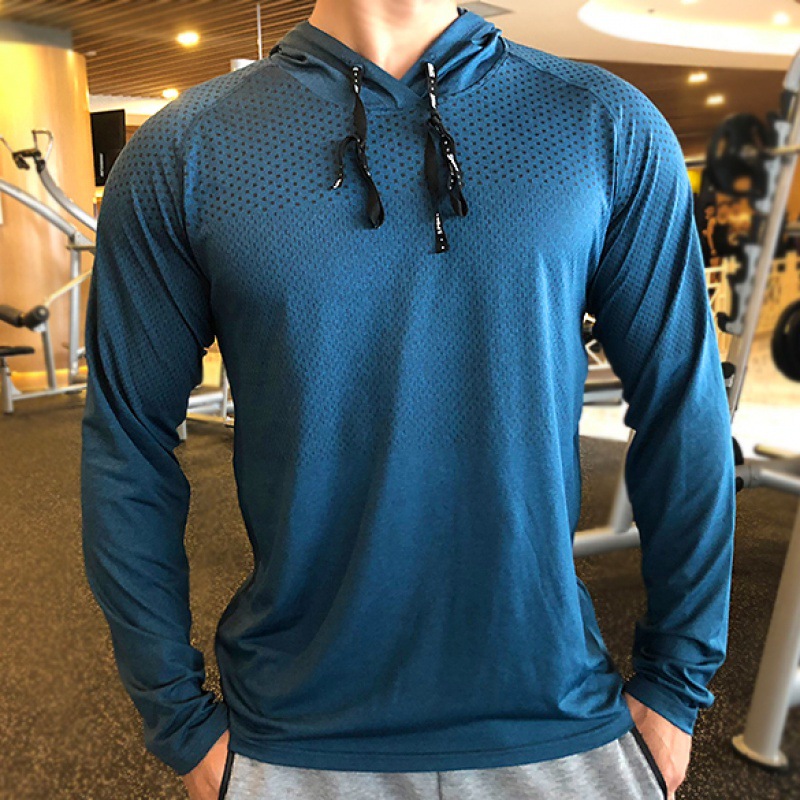 Thin sweatshirt sports long sleeve men's spring and autumn loose casual sweat-absorbent running shirt hoodie training quick-drying fitness clothes - Image 3