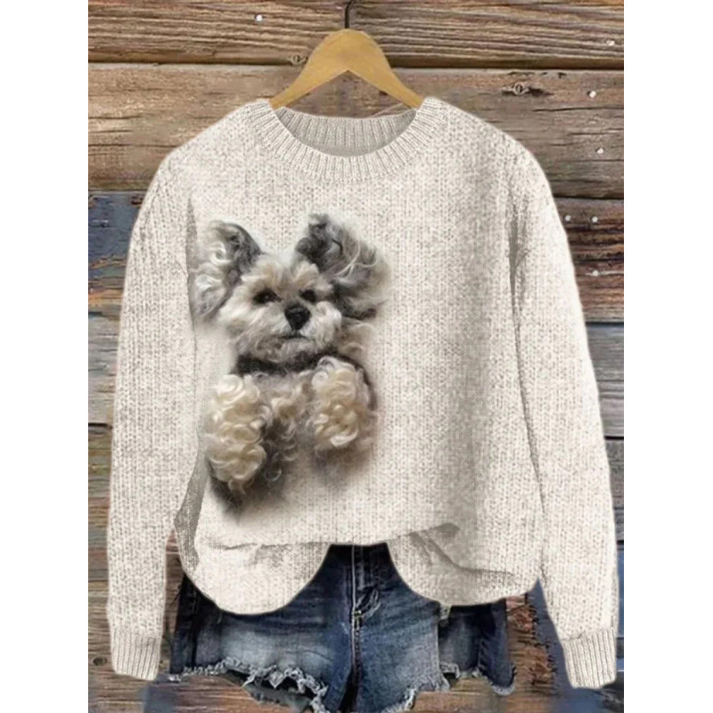 2026 Spring/Autumn New European and American Style Women's 3D Digital Print Casual Fashion Round Neck Faux Sweater/Sweatshirt - Image 19