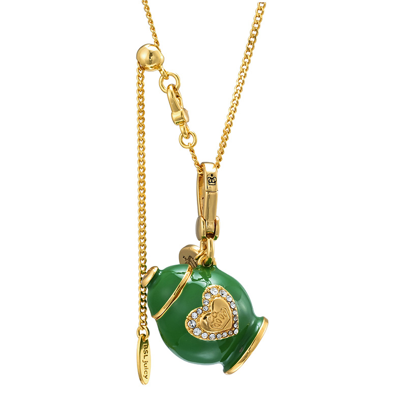 Cross-border fashion openable green candy jar pendant necklace, light luxury retro heart crown star moon pendant - Image 5