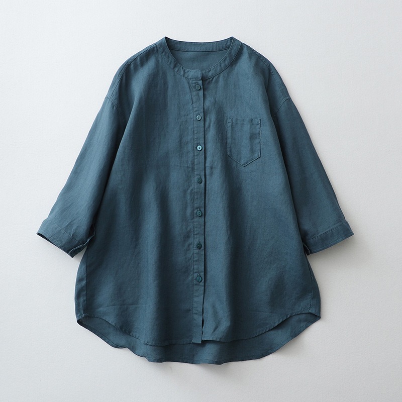 New Japanese style loose-fitting shirt, casual cardigan, three-quarter sleeve, simple and casual style, high-end shirt. - Image 7