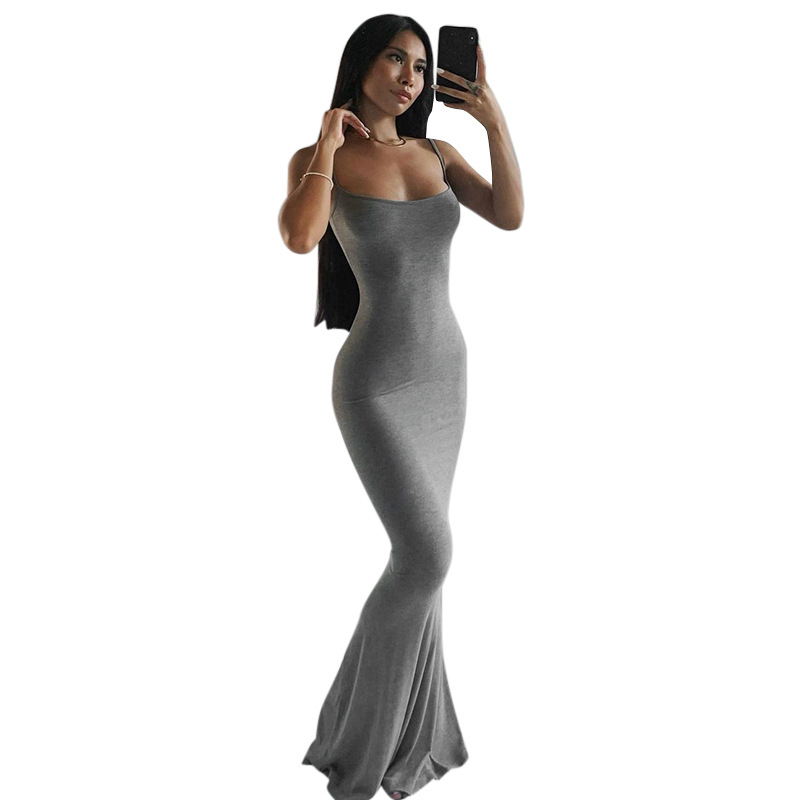2023 European and American Kardashian skims replacement human peach pure desire slim peach hip suspender long fishtail skirt - Image 19