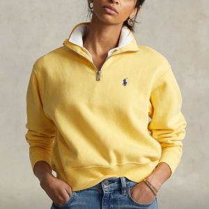 Cross-border RL celebrity style ruffled sweatshirt, 8 colors, half-zip, unisex, scannable.