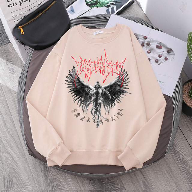 AliExpress wish cross-border new long-sleeved round neck loose street dark Harajuku fleece Y2K sweater - Image 12
