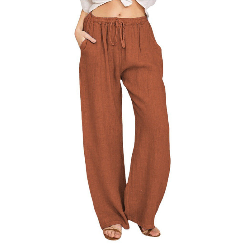 TIMU Men's Casual Linen Pants, Cotton Linen, Loose Fit, Breathable Long Pants, Available for Spot Import, Cross-Border, Independent Websites, Wish, AliExpress. - Image 8