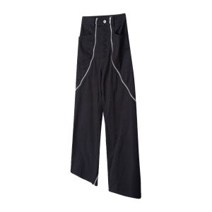 FFFPOSTALSERVICE niche design zipper function wide-leg flared pants men's trendy brand nylon trousers