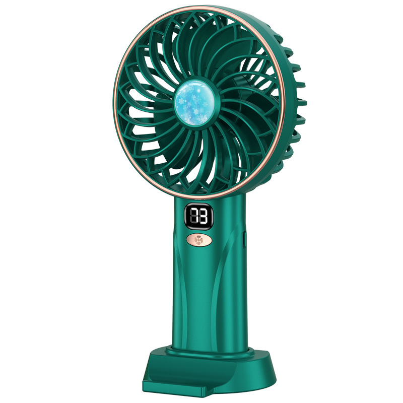 Handheld spray small fan water replenishment humidification student desktop digital display light sound brushless charging refrigeration water spray cooling fan - Image 10