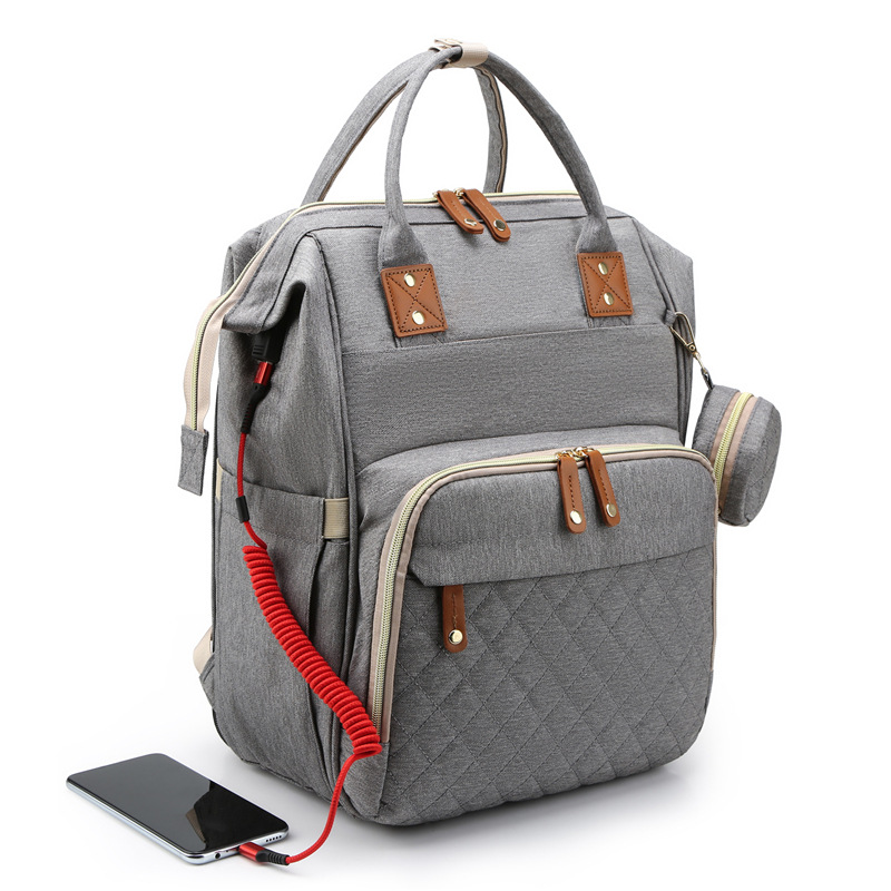 Cross-border integrated bed bag mommy bag multifunctional mother and baby bag fashionable large-capacity portable ladies mommy bag - Image 3