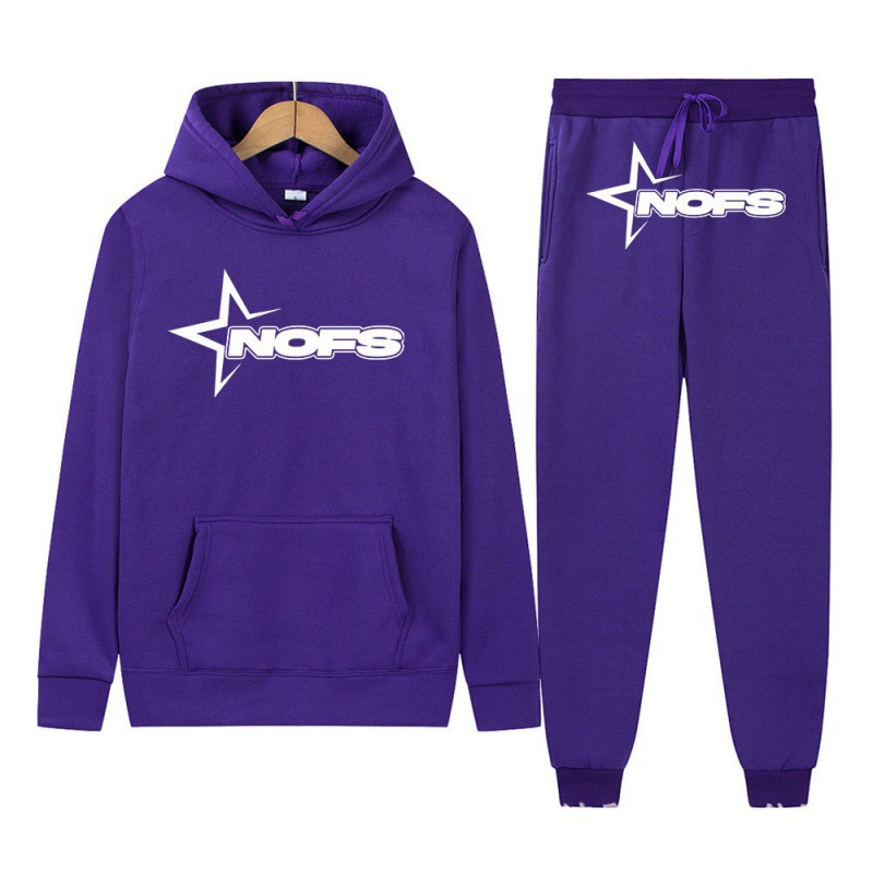 2024 Y2K new NOES hoodie set sweatshirt two-piece gothic punk rock clothing streetwear - Image 8