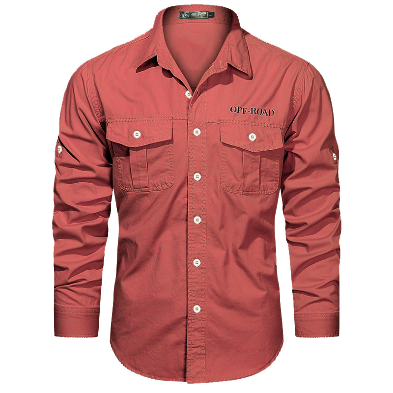 2024 Spring and Autumn New Shirt Men's Long Sleeve Cotton Casual Solid Color Shirt Middle-aged and Young Worker Slim Jacket - Image 32
