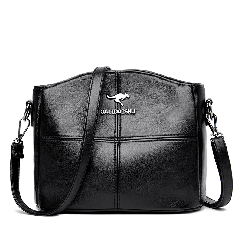 Cross-border women's bag 2023 new splicing middle-aged women's bag single mouth one shoulder Messenger bag trendy mother middle-aged bag wholesale - Image 3