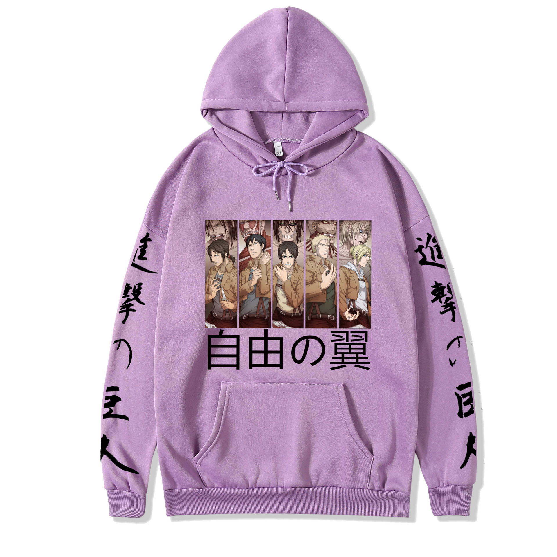 2021 couples wear autumn and winter new popular anime attack giant series illustration loose casual hooded sweater women - Image 4