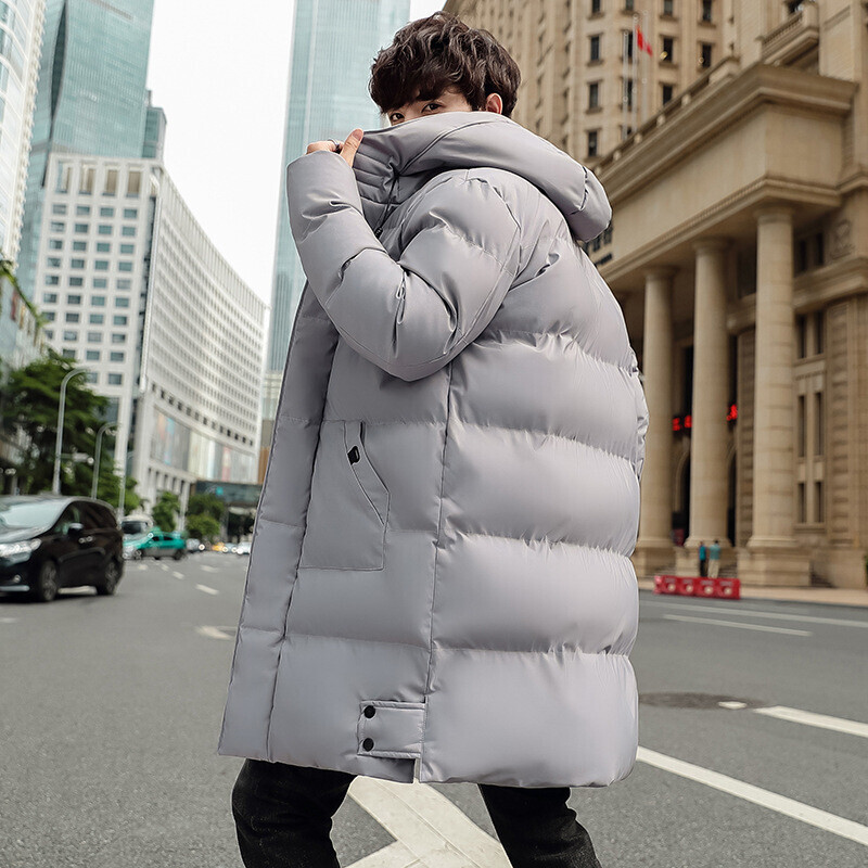 Cross-border M-8XL Plus Size Mid-Length Cotton-padded Jacket Men's Winter Loose Hooded Cotton-padded Jacket Warm Overcoat Thick Cotton-padded Coat - Image 4