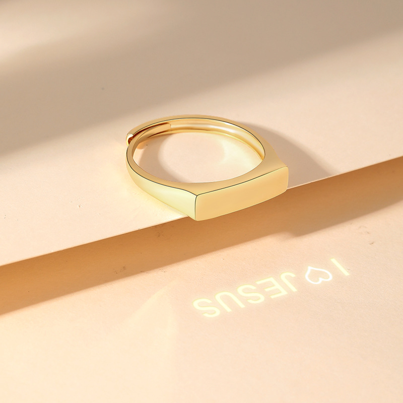 S925 Sterling Silver Projection Couple Rings, Colorfast, Unique Ins Style, TikTok Minimalist, In the Name of Light Couple Rings for Men and Women - Image 4