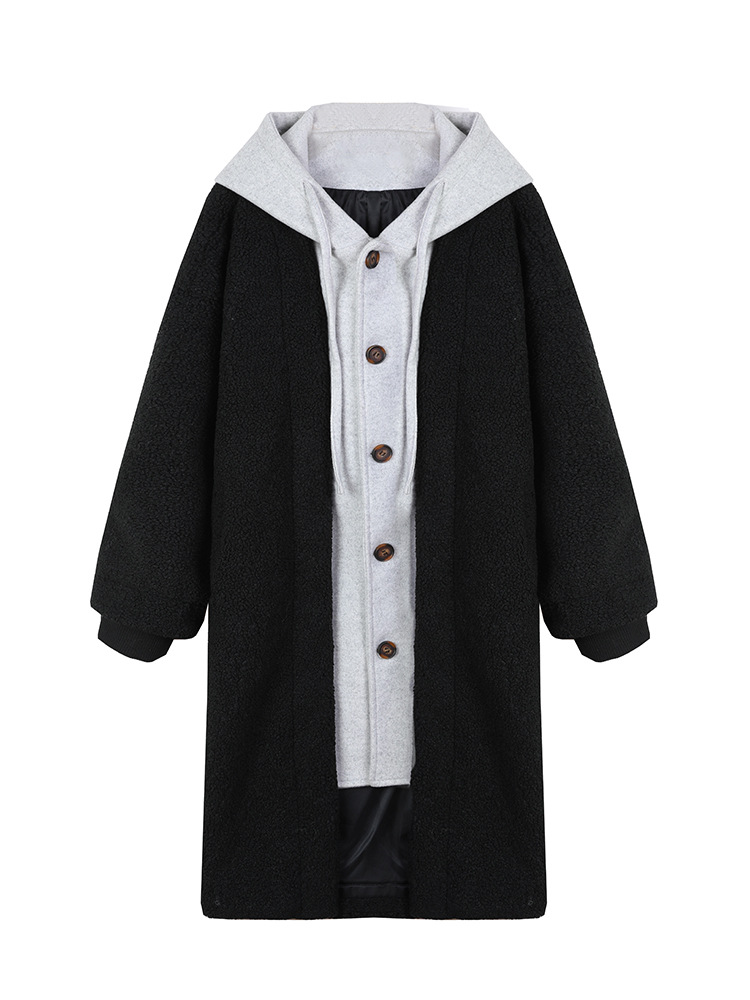 New autumn/winter long hooded coat for women, versatile loose-fitting fleece-lined sweatshirt, Korean style chic trendy coat. - Image 7