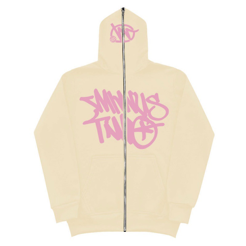 Y2K Unisex Fleece Hooded Sweatshirt Full Zip Plus Size Streetwear Stussy Tour Jacket - Image 25