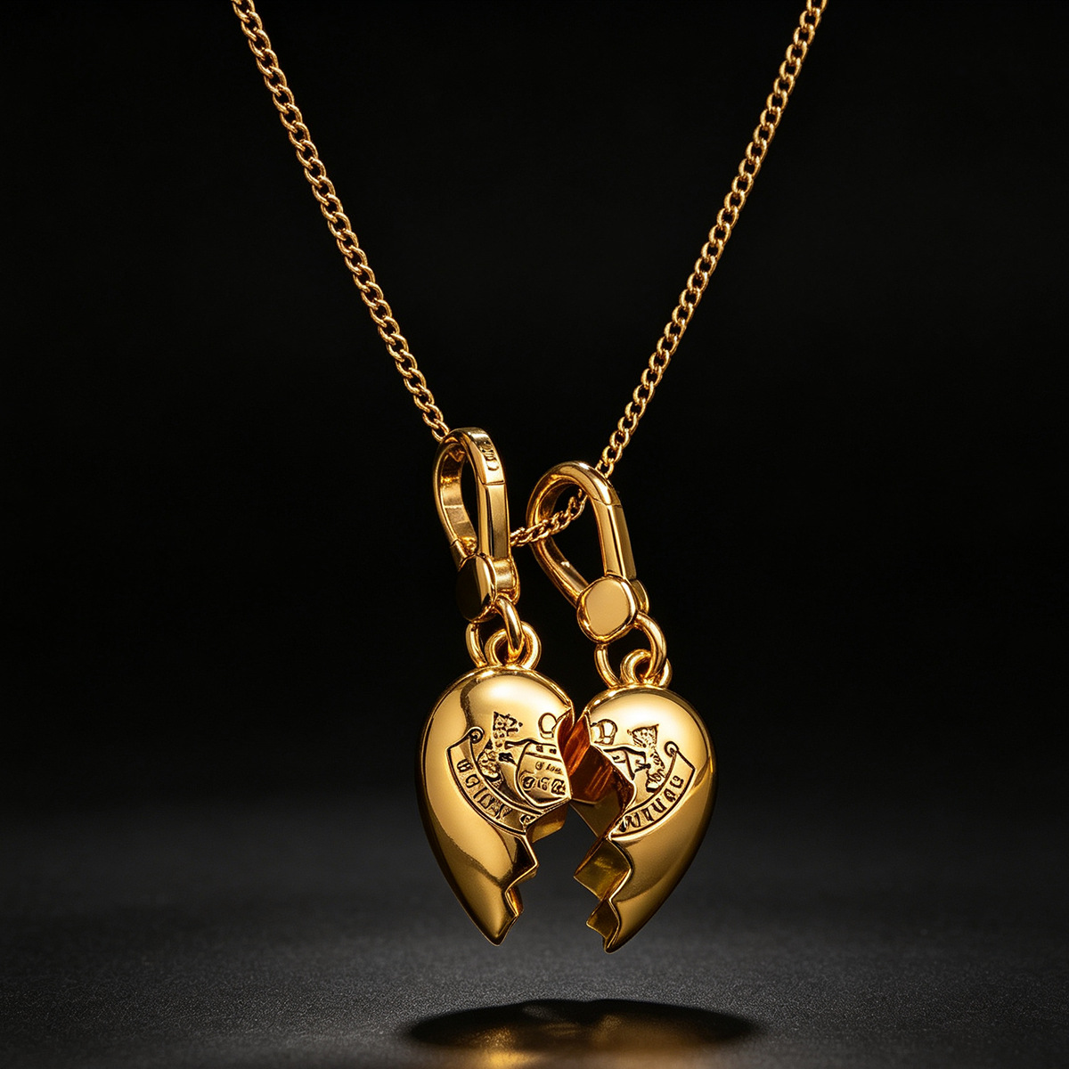 Personalized smooth textured letter and heart pattern pendant, unisex, versatile heart-shaped clavicle chain. - Image 11
