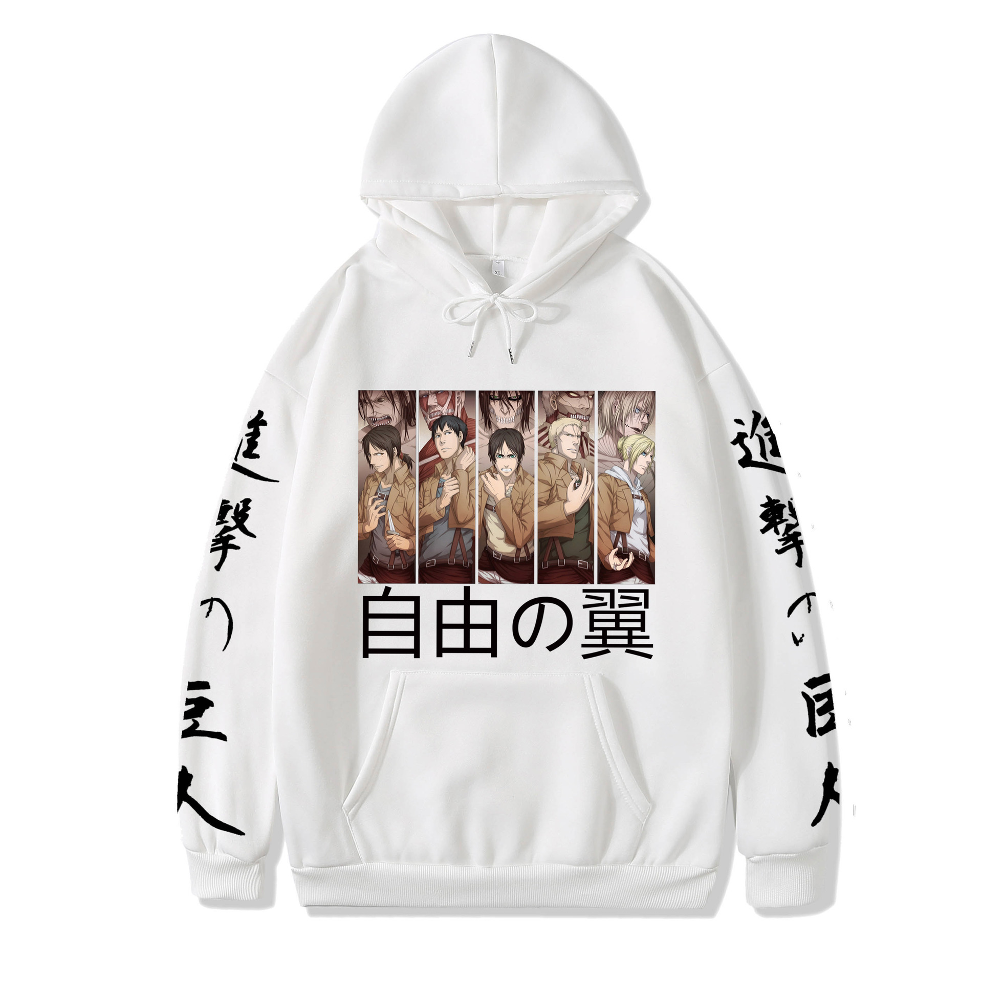 2021 couples wear autumn and winter new popular anime attack giant series illustration loose casual hooded sweater women - Image 18