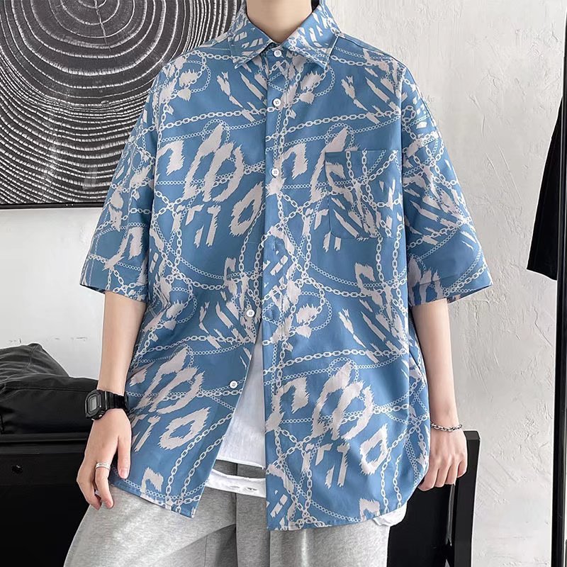Summer short-sleeved shirts for men and women Hainan Sanya travel couples floral casual shirts summer Hong Kong style fashion - Image 7