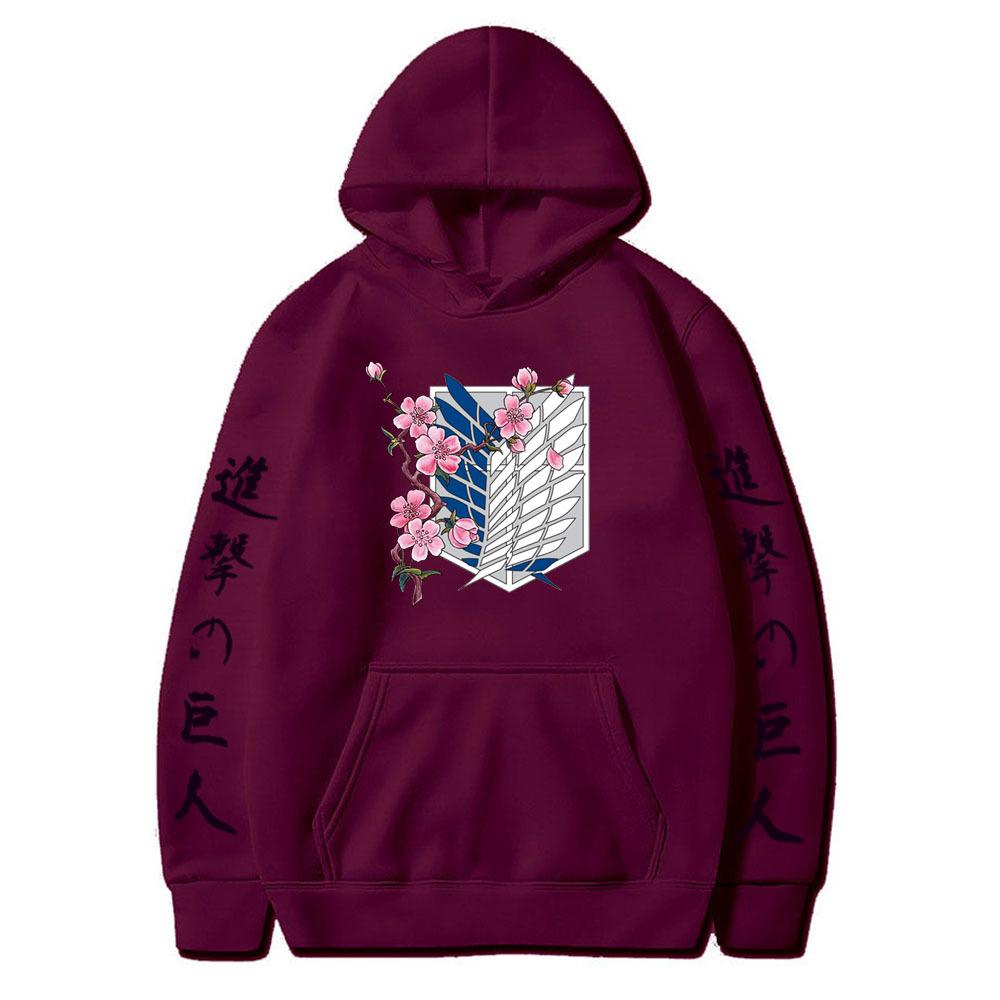 Attack on Titan LOGO hoodie sweatshirt- black letters on sleeves - Image 18