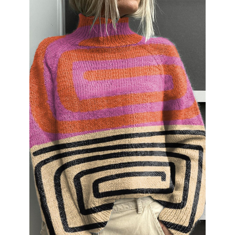 New Christmas Abstract Print Casual Cape Cardigan Sweater for Foreign Trade and Cross-Border - Image 18