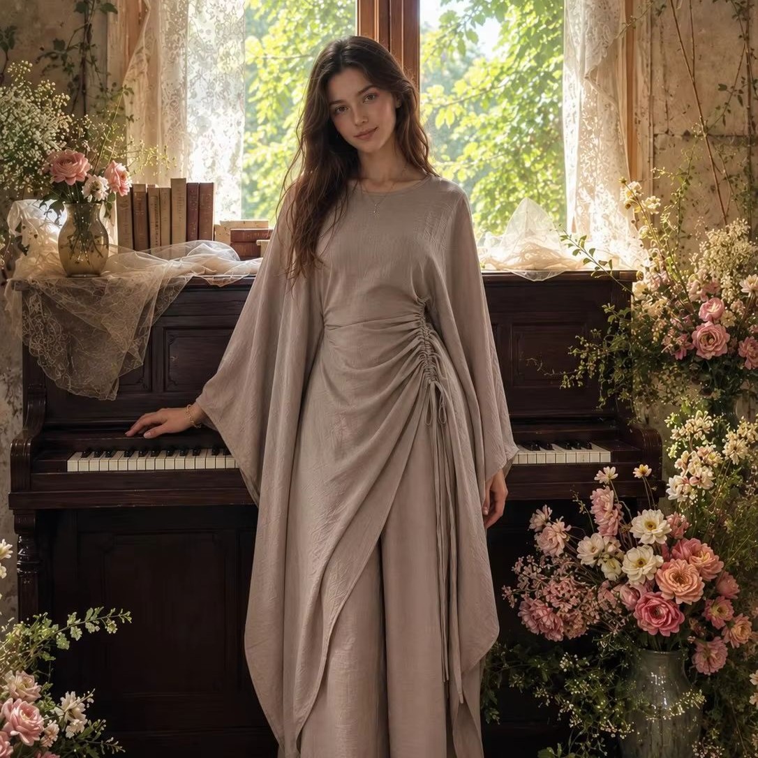 2026 Loriya Fashionable, Elegant, and Sophisticated Two-Piece Set: Twill Long Top and Pants (LR1345) - Image 5