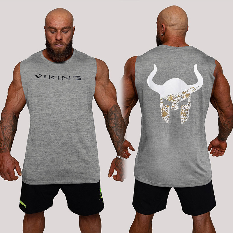 2021 cross-border spring and summer new muscle fitness brothers outdoor running vest gym sports sleeveless shirt men