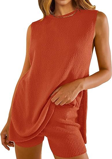 Popular Knitwear Set - Cross-border Summer Women's Clothing - European and American Style Knitwear, Loose Sleeveless Casual Sweater Two-Piece Set - Image 24