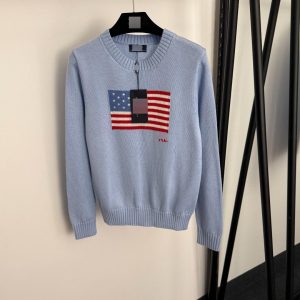 2026 Shenzhen Nanyou High-End Cross-Border Women's Clothing New Style American Flag Pattern Round Neck Pullover Long Sleeve Wool Knit Sweater