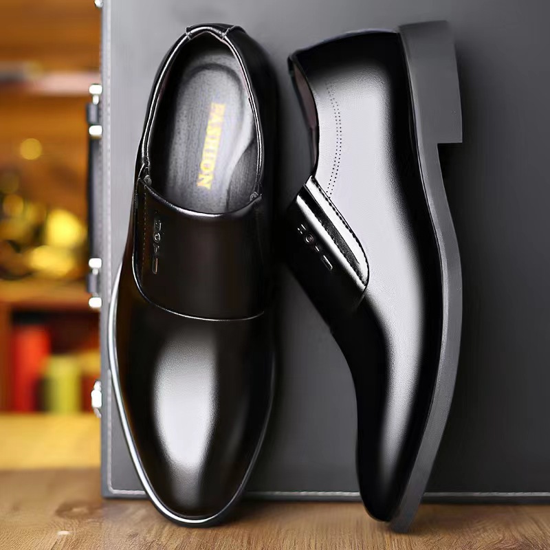 2023 Spring New Leather Shoes Men's Formal Business Spring Breathable Korean Style Shoes Men's Soft Leather Dad Shoes Men's Shoes - Image 2