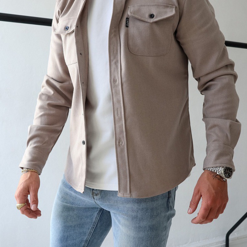 2024 European and American cross-border foreign trade Amazon autumn and winter new European and American men's clothing youth casual men's shirt spot grinding